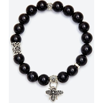 Vòng tay đá thiên thạch phối ong bạc Ngọc Quý Gemstones