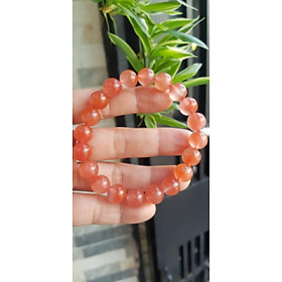Vòng đeo tay nữ chuỗi mới đá mã não hồng cam bóng mượt đẹp size vòng hạt 10mm nam nữ mệnh hỏa mệnh thổ đeo ạ