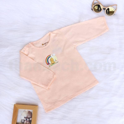 Bộ cotton màu dài cài nút vai BABIBOO - BBC33