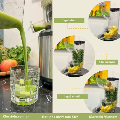 MÁY ÉP CHẬM 400W KLARSTEIN FRUITBERRY 10029378 - Hàng Chính Hãng 