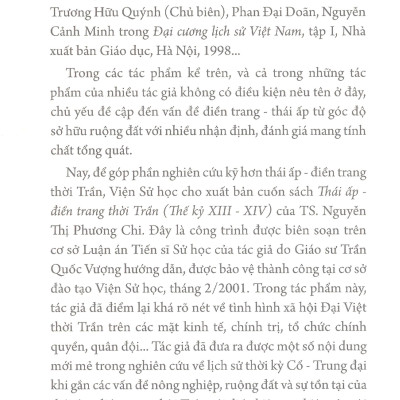 Thái Ấp, Điền Trang Thời Trần (Thế Kỷ XIII-XIV)