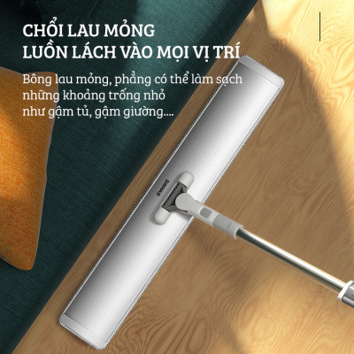 Cây Lau Nhà Thông Minh Hợp Kim Cao Cấp, Chổi Lau Nhà 360 Độ Lau Sạch Vắt Khô DAMAS CT2 - Bản Lau To Giúp Lau Sạch Nhanh Chóng, Khớp Xoay 180 Độ Linh Hoạt - Tự Động Gấp Gọn Tiện Lợi, Tích Hợp Thanh Lược Chải Làm Sạch Bông Lau Dễ Dàng Mà Không Cần Động Tay
