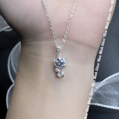  Dây Chuyền Bạc Nữ Mặt Hồ Ly Đính Đá Bạc Hiểu Minh DMD548