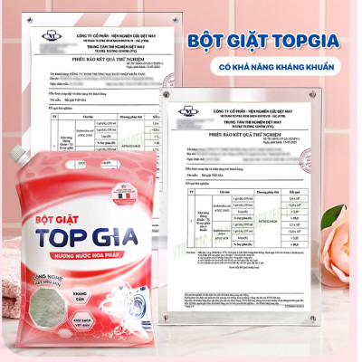 Bột Giặt TOPGIA Hương Nước Hoa Pháp, Nano Kháng Cặn, An Toàn Chăm Sóc Da Tay, Đánh Bay Vết Bẩn.
