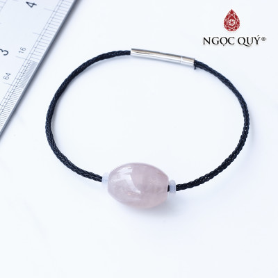 Vòng dây thép đá thạch anh hồng mệnh hỏa, thổ - Ngọc Quý Gemstones