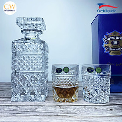 Bộ Bình Rượu Whisky Pha Lê Tiệp Crystal Bohemia Madison Cao Cấp