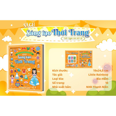 Sách - Sáng Tạo Thời Trang - Combo 6 Cuốn - Bóc Dán Hơn 100+ Stickers Quần Áo, Phụ Kiện Cho Bé Gái - Megabook