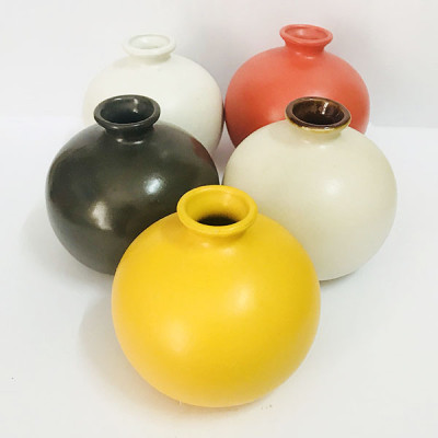 Combo 3  Bình Cắm Hoa Mini Trơn Gốm Sứ Bát Tràng (màu ngẫu nhiên)