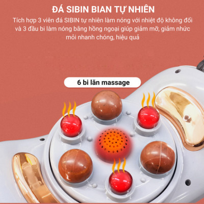 ￼Đai Massage Bụng Bi Đá Kết Hợp Hồng Ngoại Hỗ Trợ Giảm Mỡ Bụng Xoa Bóp Cổ Vai Gáy Lưng Đùi BH 1 năm - Podi92