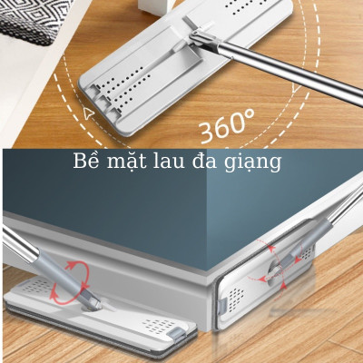Cây lau nhà tự vắt, Chổi lau nhà thông minh, cây lau kèm 8 bông lau thay thế, Cây lau nhà MOP - Hàng nhập khẩu