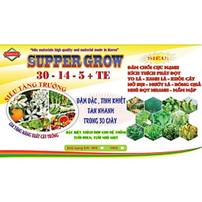 PHÂN BÓN TƯỚI PHUN , TƯỚI NHỎ GIỌT, RẢI GỐC - XÔ 15KG PHÂN BÓN TĂNG TRƯỞNG NPK 30-14-5 TE , LỚN LÁ , TO LÁ, LỚN TRÁI , DÀI THÂN  , MẬP THÂN , MẬP NỤ