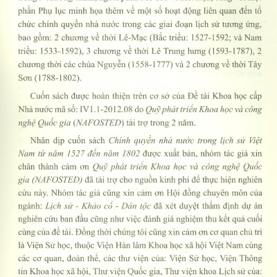 Chính Quyền Nhà Nước Trong Lịch Sử Việt Nam Trong Lịch Sử Việt Nam (1527-1802) (Tái bản có sửa chữa)