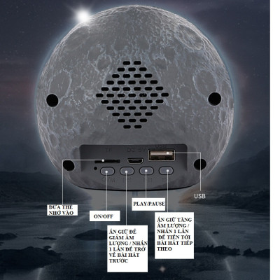 Đèn phi hành gia ,kết nối không dây loa bluetooth, USB  âm thanh trầm sống động ( Hàng nhập khẩu)