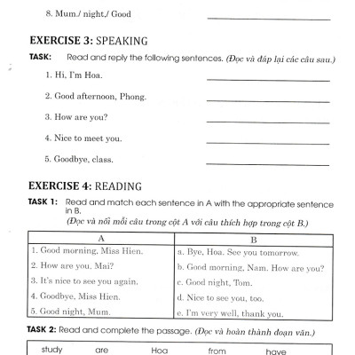 Vở Ôn Tập Hè Tiếng Anh 4