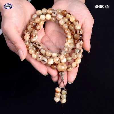 Chuỗi vòng tay/cổ 2 trong 1 với 108 hạt/8mm bằng sừng Trâu và Sừng bò Châu Phi (Đủ màu) BH608 - phong thủy - Tĩnh Tâm 