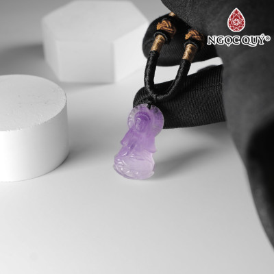 Mặt dây chuyền phật bà thạch anh tím 25x13mm mệnh hỏa. thổ - Ngọc Quý Gemstones