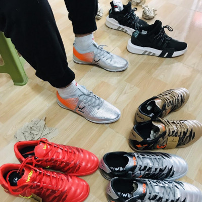 Đôi giày cao cấp thể thao bóng đá, Giày Wika Flash Xám  đá bóng sân cỏ nhân tạo Full box hót hót