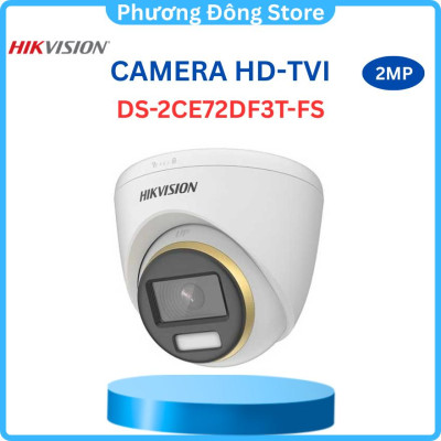 Camera HDTVI HIKVISION DS-2CE72DF3T-F Có màu ban đêm, Chống ngược sáng, giảm nhiễu số 3D,chuẩn chống bụi, nước IP67 - Hàng chính hãng