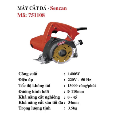 MÁY CẮT GẠCH 1400W 751108 SENCAN - HÀNG CHÍNH HÃNG