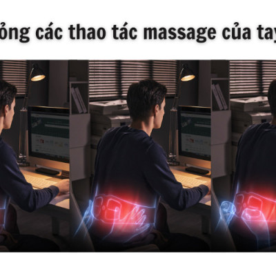 Máy massage lưng SKG W7 mátxa giảm đau vùng thắt lưng, đau do thoát vị, thoái hóa, mẹ bầu sau sinh, ngồi lâu