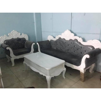Bộ ghế tân cổ mầu xám  thanh lý m phí vc