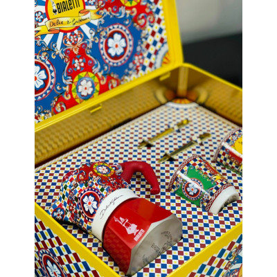 Set quà tặng ấm pha cafe BIALETTI DOLCE&GABBANA MOKA EXPRESS, LY VÀ KHUẤY CÀ PHÊ - Hàng chính hãng