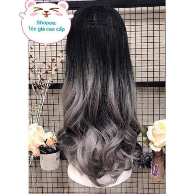 Tóc giả kẹp nửa đầu ombre đủ màu cao cấp- hình thật