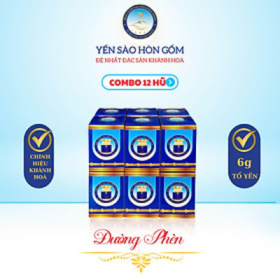 [Combo 12 Hũ] Tổ Yến Sào Chưng Đường Phèn - Yến Sào Hòn Gốm Chính Hiệu Khánh Hoà - HGK NEST 