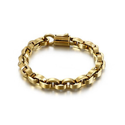 Lắc tay nam - Vòng tay nam Tittan kiểu hoa mắt xích hạt bo cạnh - NV110