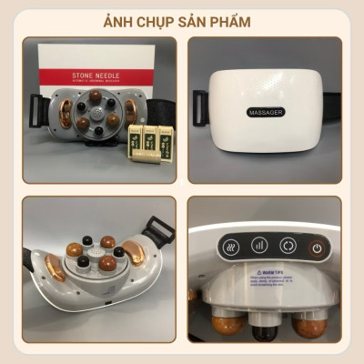 Máy Massage Bụng tan Mỡ, Đai Massage Đánh Tan Mỡ Bụng Cao Cấp Có Đèn Hồng Ngoại Tích Hợp Đá Nóng Hymalaya Giúp tan Mỡ