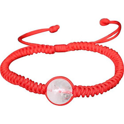 Vòng Tay Kết Dây Hạt Thạch Anh Ưu Linh Trắng Ngọc Quý Gemstones GA36