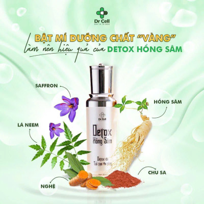 Detox Hồng Sâm Dr Cell 50ml thải độc tố da hỗ trợ giảm mụn hỗ trợ mờ thâm nám - Hàng Chính Hãng