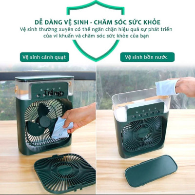 Quạt hơi nước mini, phun sương tạo ẩm 5 đầu làm mát để bàn (Tặng kèm món quà tri ân) - Hàng chính hãng