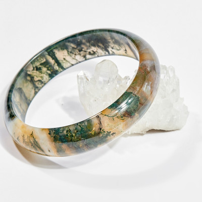 Vòng tay phong thủy đá băng ngọc thủy tảo huyết ni 55 mệnh hỏa , thổ - Ngọc Quý Gemstones