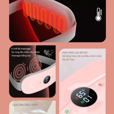 Máy Massage Làm Ấm Bụng, Đai Đeo Giảm Đau Bụng Kinh Nguyệt, Làm Ấm Tử Cung Cho Phụ Nữ Đến Kì 6 CHẾ ĐỘ