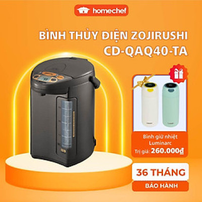 Bình Thủy Điện Zojirushi CD-QAQ40-TA 4L , công suất 670W, hẹn giờ, hệ thống an toàn, bảo hành 1 năm|HÀNG CHÍNH HÃNG