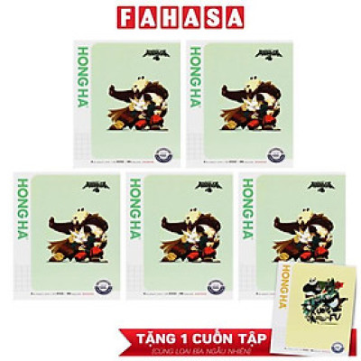 Lốc 5 Tập Học Sinh Class KungFu Panda 4 - 4 Ô Ly Vuông - 96 Trang 100gsm - Hồng Hà 0332 (Mẫu Bìa Giao Ngẫu Nhiên) - Tặng Kèm 1 Cuốn Cùng Loại
