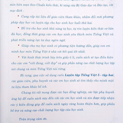 Luyện Tập Tiếng Việt 5 - Tập 2 (Trình Bày Trên Giấy Ôli)