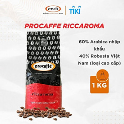 Cà phê hạt nguyên chất pha máy PROCAFFE RICCAROMA - Hàng chính hãng