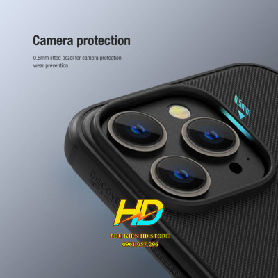 Ốp Lưng Chống Trượt Dành Cho iPhone 14 Pro Chính Hãng Nillkin SUPER FROSTED SHIELD PRO - Hàng Chính Hãng