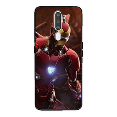 Ốp Lưng in cho Oppo A9 2020 Mẫu Người Sắt Nền Đỏ - Hàng Chính Hãng