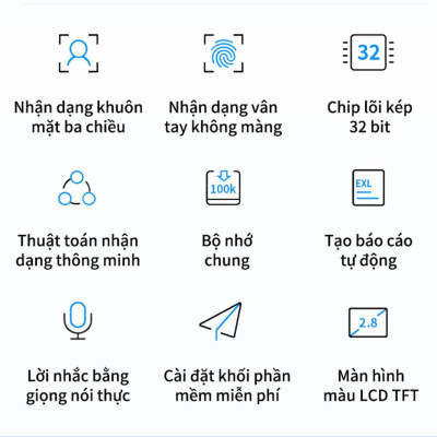 Máy Chấm Công Quét Vân Tay Và Nhận Dạng Khuôn Mặt Deli – Hàng Chính Hãng - Màu Đen Phù Hợp Văn Phòng- Liên Kết File Excel Nhanh Chóng - E3765