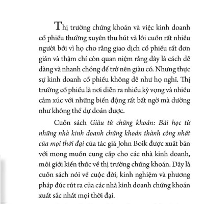 Giàu Từ Chứng Khoán (Tái Bản)