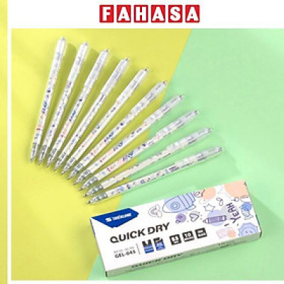 Hộp 10 Bút Gel Quick Dry 0.5 mm - Thiên Long GEL-045 - Mực Đen