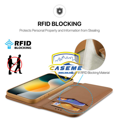 Bao Da Dux Ducis Hivo Series Kèm Ví Đựng Thẻ Cho iPhone Air, iPhone 17, iPhone 17 Pro, iPhone 17 Pro Max - Hàng Nhập Khẩu