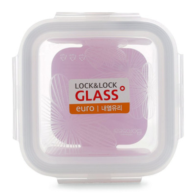 Hộp Thủy Tinh Hình Vuông Borosilicate Lock&Lock  300ml Sử Dụng Trong Lò Vi Sóng, Lò Nướng - LLG203 - Hàng Chính Hãng