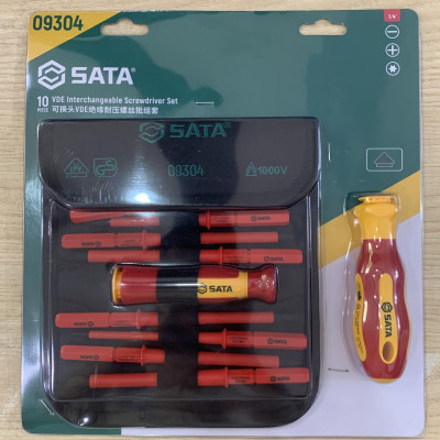 Bộ tua vít cách điện 1000V VDE 10 chi tiết thay đổi 09304 kèm túi đựng