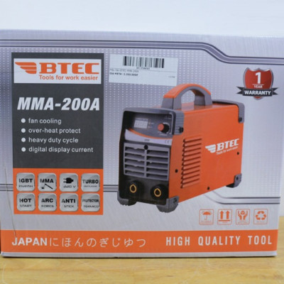 MÁY HÀN QUE ĐIỆN TỬ BTEC MMA-200A (CHUYÊN KÉO QUE 3.2, CÓ ĐỒNG HỒ)- CHÍNH HÃNG
