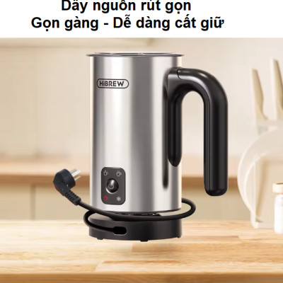 Máy tạo bọt sữa Nóng và Lạnh 4 trong 1. Thương hiệu Mỹ cao cấp HiBREW - M3A. Hàng chính hãng