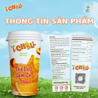 [COMBO 6 LY] iChill Trà Đào Cam Sả Nước Thanh Nhiệt Sấy Thăng Hoa Từ Trái Cây Tự Nhiên